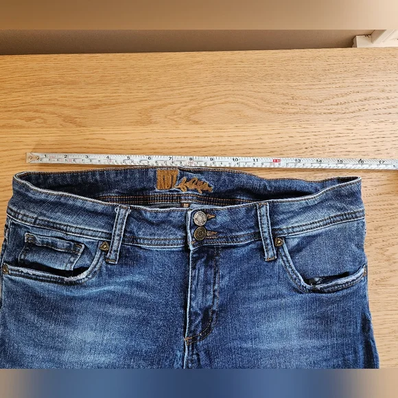 Kut From The Kloth Boyfriend Jeans Size 10 Cuffed Medium Wash Casual Denim - Picture 4 of 12